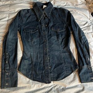 Hennes Dark Blue Cotton Shirt